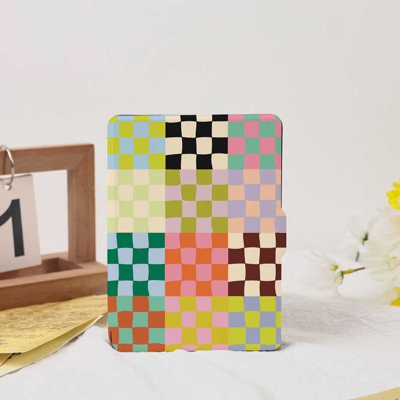 Colored Mosaic Square Kindle Case Cover For Kindle 11 Paperwhite 1/2/3/4, Kindle 2019/2022, Kindle Paperwhite 2021 Cover, Kindle 11th Case zdjęcie 3