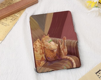 Oil Painting Kawaii Cat Kindle Case For Kindle 11 Paperwhite 1/2/3/4, Kindle 2019/2022, Kindle Paperwhite 2021 Cover, Kindle 11th Case