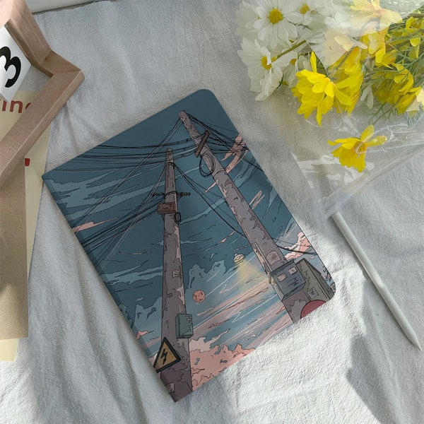 Anime Scenery Wire Rod iPad Case Cover For iPad 9.7" 10.2" 10.9" 11 inch, iPad Air 2 3 4 iPad mini 6 5 4 3 iPad Pro iPad 2022 2021 2020 Case