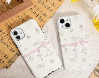 Kawaii Cats White iPhone Case Cover For iPhone 15 14 13 12 11 Pro Max Xr Mini SE Case iPhone 15 14 Plus Pro Case Aesthetic iPhone Cover
