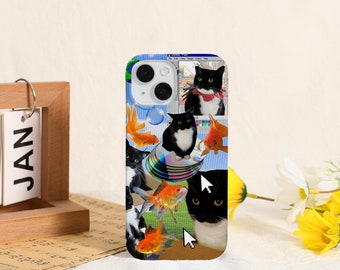 Black Cats iPhone Case Cover For iPhone 15 14 13 12 11 Pro Max Xr Mini SE Case Kawaii iPhone 15 14 Plus Pro Case Aesthetic iPhone Cover