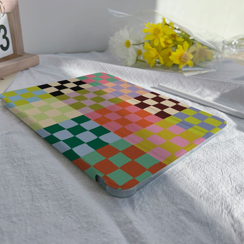 Farbiges Mosaik Quadrat iPad Hülle Für iPad 9,7 10,2 10,9 11 Zoll, iPad Air 2 3 4 iPad mini 6 5 4 3 iPad Pro iPad 2022 2021 2020Case Bild 3
