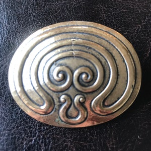 Bronze SIGMUND ESPELAND Pendant Brooch Necklace, Vintage "SE Snorre Bronse" ,Celtic Viking, Norway