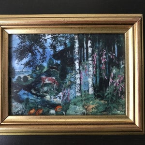 Vintage Art Tile, N. Astrup (Nikolai Johannes Astrup) series of paintings, Foxgloves 1909. National Museum, Porsgrund Porcelain, Norway