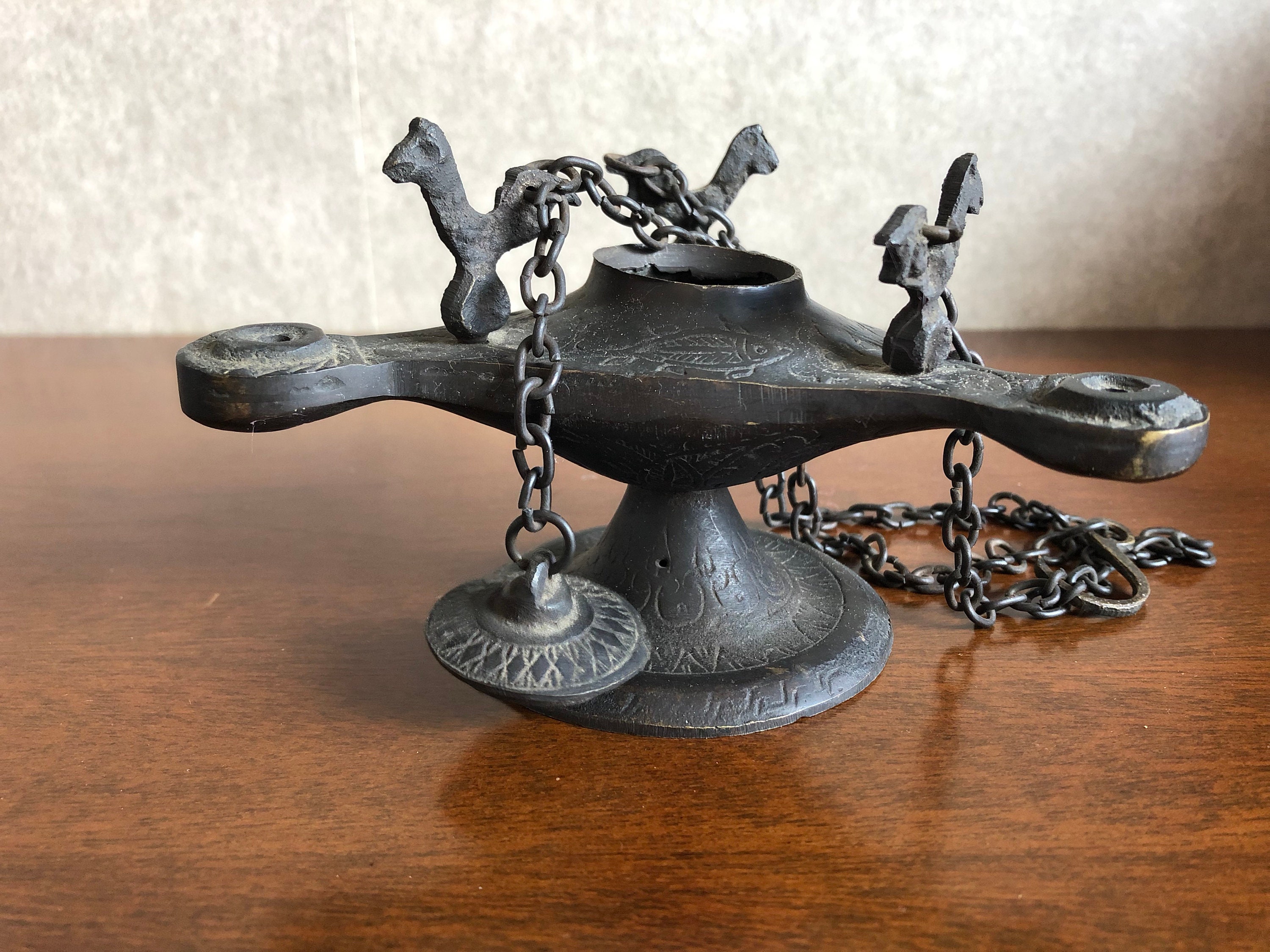 Antique Late Byzantine Early Islamic Bronze Oil Lamp Etsy UK