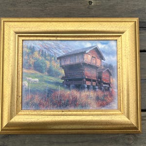 Vintage Norwegian Art Tile, Scandinavian Wildlife and Nature by J.P.Bratsberg, Wall Decoration in Frame, Home Decor,  Skien Telemark, 1990s