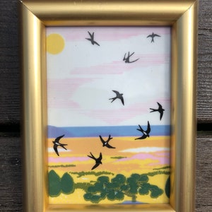 Vintage Porsgrund Porcelain Art Tile, Signed by Anne Marie Odegaard, Porsgrunn Telemark Norway