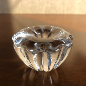 Vintage Orrefors Sweden &quot;Stella&quot; Crystal Candle Holder designed by Sven Palmkqvist, Signed &quot;of&quot; (Orrefors) 1960s Orrefors Sweden