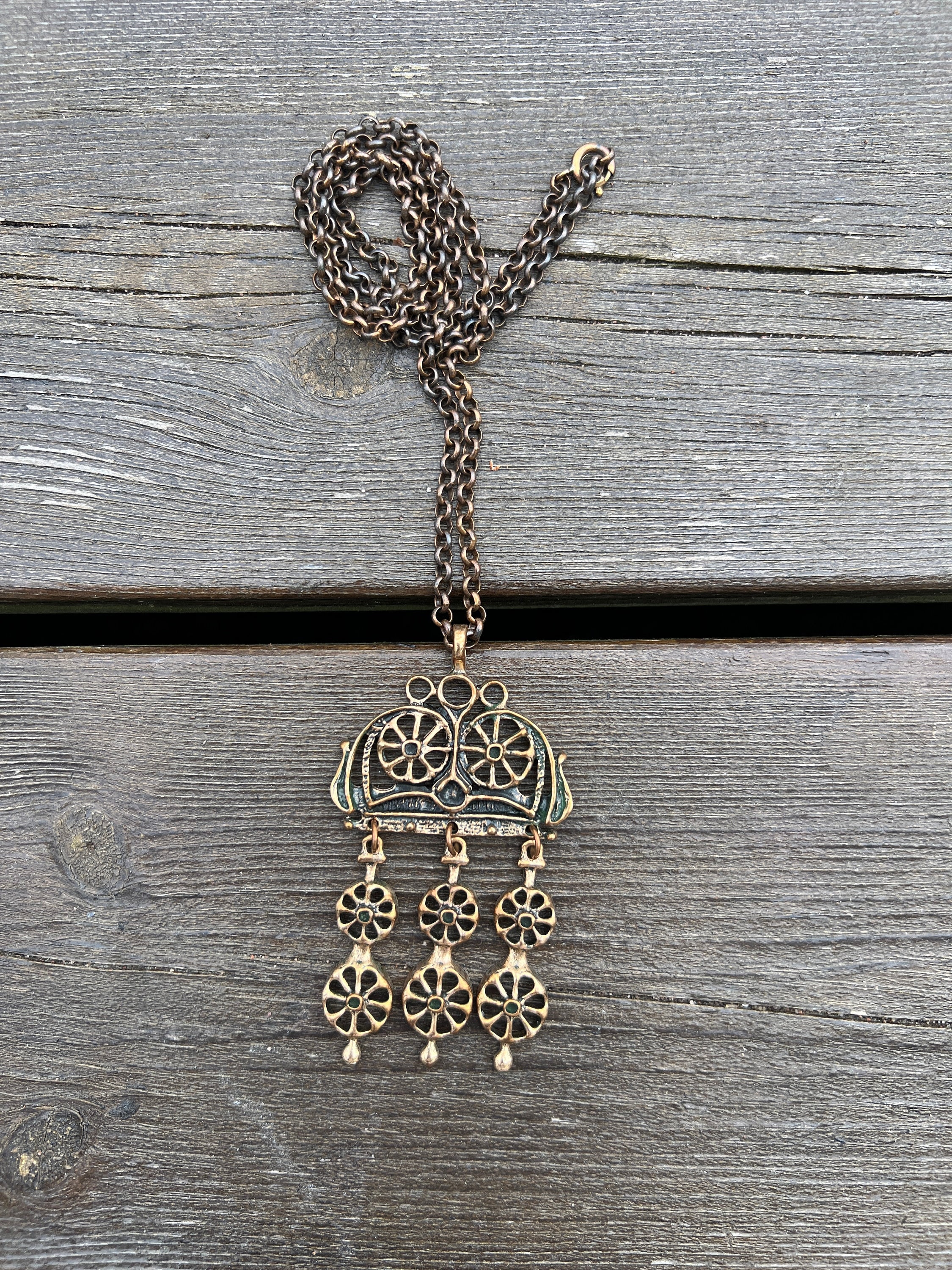 Bronze Uni David Andersen Pendant Necklace, Vintage, 