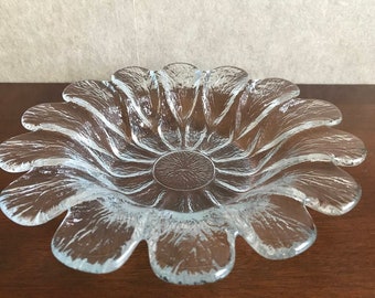 Vintage Holmegaard Chamomile Shaped Glass Dish, Serving Dish