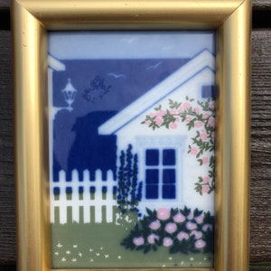 Vintage Porsgrund Porcelain Art Tile, Signed by Anne Marie Odegaard, Porsgrunn Telemark Norway