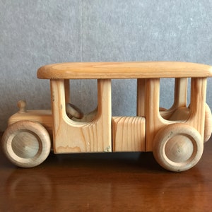 Handmade Wooden Toy Vehicle, Norwegian Wooden Toys, Wooden Bus, Vintage  Sistranda Trøndelag Norway