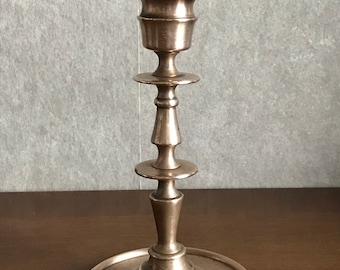 Antique Russian Handmade Bronze Candle Holder, Signed "Yudin" XIX century, Russian Empire