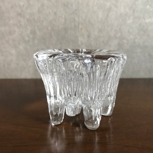 Vintage Rare Hadeland Crystal, Scandinavian Crystal Art Glass, Dripping Ice Crystal Candle Holder, 1970s, Mid century, Hadeland Norway