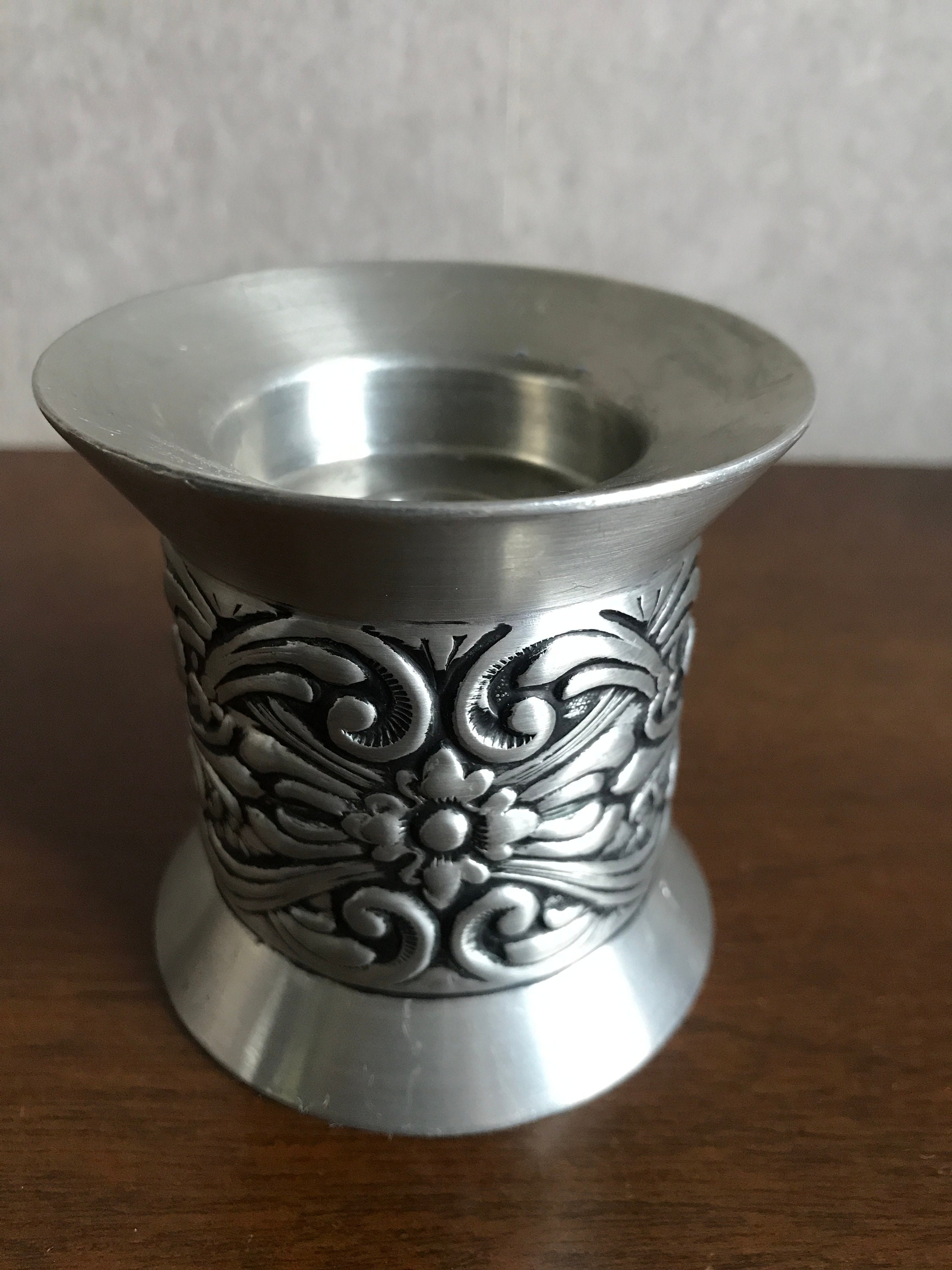 Vintage Pewter Norway Candle Holder Mid Century Scandinavian Etsy
