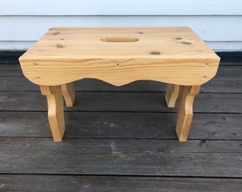 Vintage Norwegian Handmade Rustic Small Wooden Stool ( Skammel), Traditional Scandinavian Home Furniture for Kids, 1980s, Telemark Norway