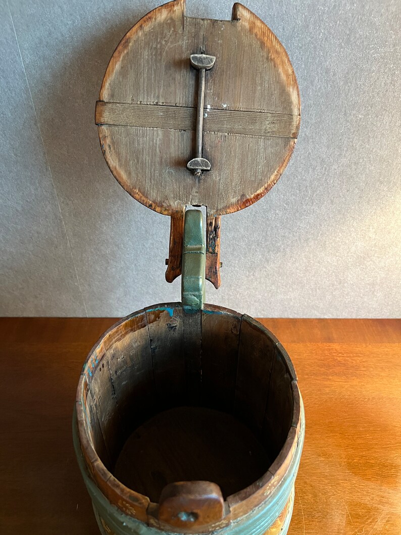 Original Antique Swedish Tutkane, Swedish «Kurbitsmaleri», Dalarna Folk Art, 1849, Dalarna Sweden image 7