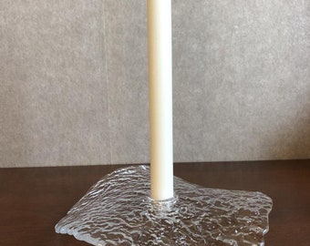 Vintage Pukeberg Sweden Art glass Candle Holder designed by Ann Warff, Mid Century Iconic Scandinavian Style, Swedish Design Pukeberg Sweden