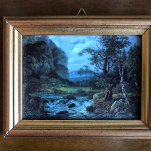 Vintage Porsgrund porseleinen kunsttegel, Johan Christian Clausen Dahl, 1788-1857, Noorwegen Telemark Porsgrund