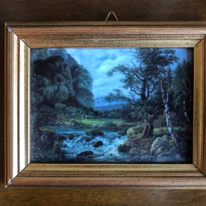 Vintage Porsgrund Porcelain Art Tile, Johan Christian Clausen Dahl, 1788-1857, Norway Telemark Porsgrund