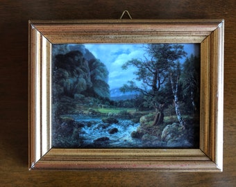 Vintage Porsgrund Porcelain Art Tile, Johan Christian Clausen Dahl, 1788-1857, Norway Telemark Porsgrund