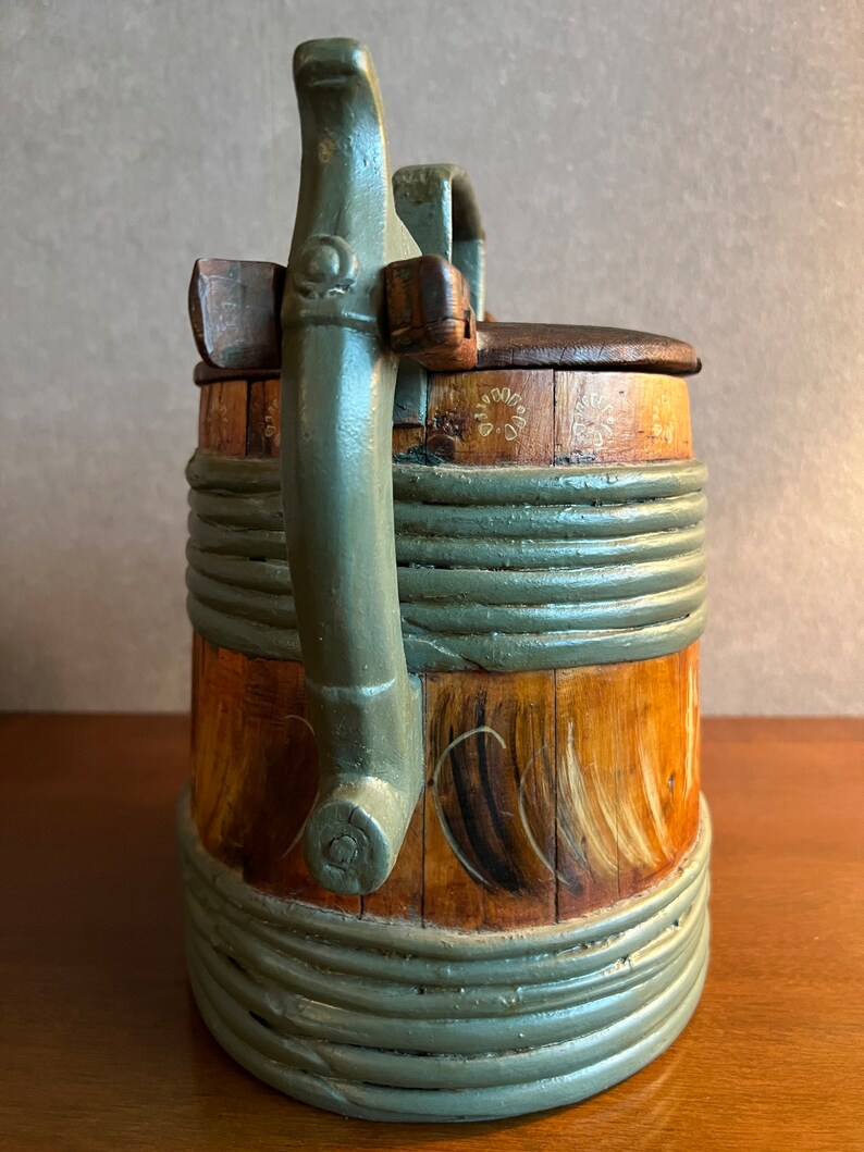 Original Antique Swedish Tutkane, Swedish «Kurbitsmaleri», Dalarna Folk Art, 1849, Dalarna Sweden image 3