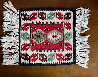 Vintage Norwegian Handmade  Wool Tapestry Wall Hanging, Table Runner, Mixed Technique Carpet,  Home Decor, 1970s  Telemark Norway