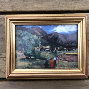 Vintage Art Tile, N. Astrup (Nikolai Johannes Astrup) series of paintings, Foxgloves 1909. National Museum, Porsgrund Porcelain, Norway