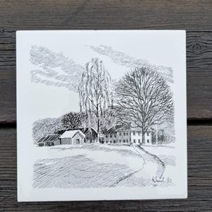 Art Tile van Knut Hunkilen, Limited Edition, Porsgrund Porcelain Factory, Porsgrunn Telemark, Noorwegen