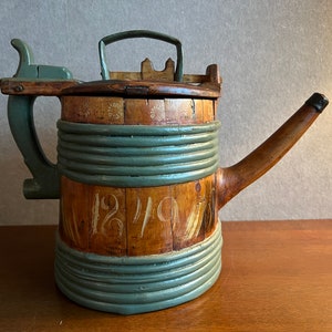 Original Antique Swedish Tutkane, Swedish «Kurbitsmaleri», Dalarna Folk Art, 1849, Dalarna Sweden image 1