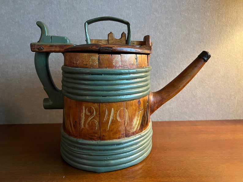 Original Antique Swedish Tutkane, Swedish «Kurbitsmaleri», Dalarna Folk Art, 1849, Dalarna Sweden image 1