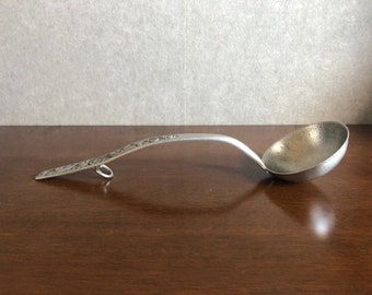 Vintage Handmade Eik Tinn Norge Pewter Viking Motive Ladle, Viking Style, Scandinavian Design, 1960s, Norwegian Art, Eik Norway