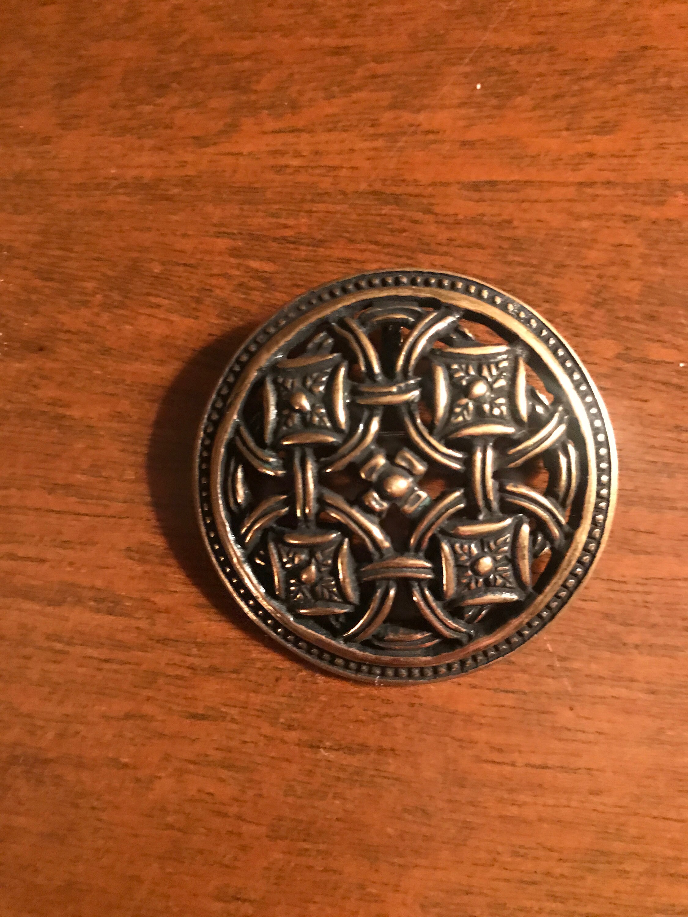 Spilla pendente vintage "SE Snorre Bronse" in bronzo SIGMUND ESPELAND celtico vichingo, Norvegia