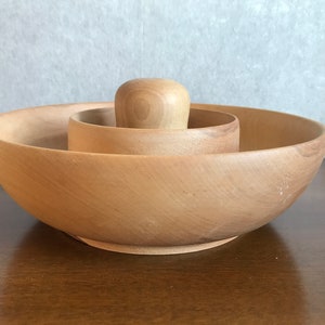 Vintage Rare Norwegian Wooden Multifunctional Double Bowl Carved from a Whole Block of Wood, Norwegian Wooden Kitchenware, Telemark Norway