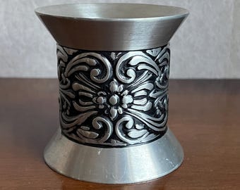 Vintage Hagness Pewter Norway Candle Holder, Mid Century Scandinavian Style, 1960 Norway