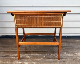 Karl Edvard Korseth for Rybo O.P Rykken & Co. Møbelfabrikk, Teak Work Box Side Table, Modern Style  Sewing Chest, 1950s Øystese Norway