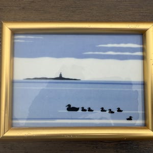 Vintage Porsgrund Porcelain Art Tile, Signed by Anne Marie Odegaard, Porsgrunn Telemark Norway