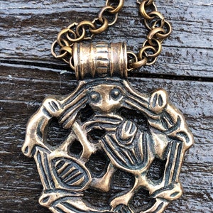 Vintage "SE Snorre Bronse" Bronze SIGMUND ESPELAND Pendant Necklace Celtic Viking, Norway