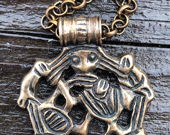 Vintage &quot;SE Snorre Bronse&quot; Bronze SIGMUND ESPELAND Pendant Necklace Celtic Viking, Norway