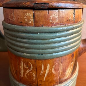 Original Antique Swedish Tutkane, Swedish «Kurbitsmaleri», Dalarna Folk Art, 1849, Dalarna Sweden image 10