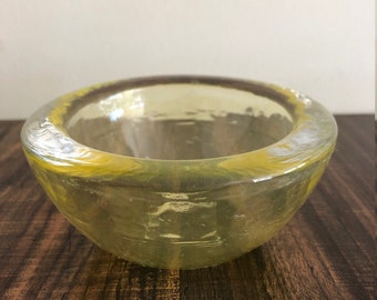 Portacandele vintage in cristallo Hadeland Glassverk, soffiato a mano, disegnato da Willy Johansson, stile icona degli anni '50, vetro artistico, Norvegia