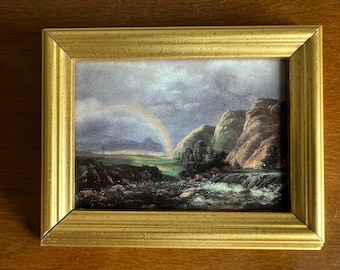 Vintage Porsgrund Porcelain Art Tile, Johan Christian Clausen Dahl, 1788-1857, Norway Telemark Porsgrund