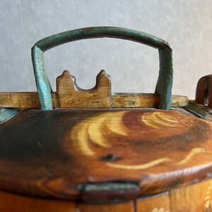 Original Antique Swedish Tutkane, Swedish «Kurbitsmaleri», Dalarna Folk Art, 1849, Dalarna Sweden image 6