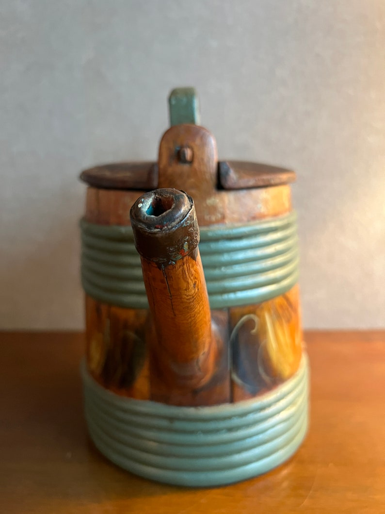 Original Antique Swedish Tutkane, Swedish «Kurbitsmaleri», Dalarna Folk Art, 1849, Dalarna Sweden image 4