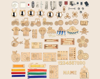 DIY Montessori Busy Board Parts: Sensory Board Elements Kit
