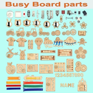 DIY Busy Board Parts: Montessori Sensory Toys, Wooden Activity Board Elements