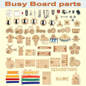 Diy busy board parts, Montessori baby busy board pieces, Sensory board parts, Labyrinth board game, Wooden toys for toddlers boy