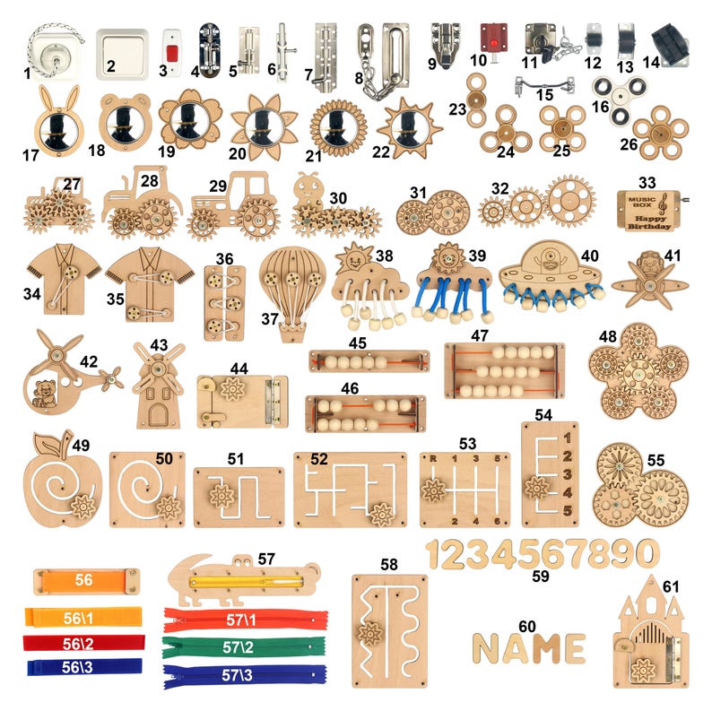 MONTESSORI BUSY BOARD DIY Accessoires, Développer la motricité fine DIY MONTESSORI BUSY BOARD DIY Accessoires, Développer la motricité fine DIY