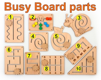 DIY Montessori Busy Board Parts Kit: Wooden Sensory Toy Elements