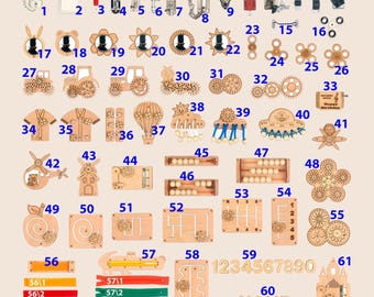 DIYモンテッソーリビジーボードパーツ：感覚ボード要素キット